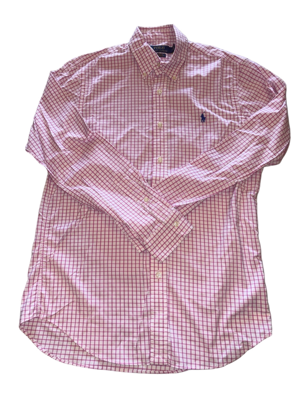 Polo Ralph Lauren Mens S Classic Fit Performance Button Down Shirt Pink Check - Picture 4 of 5